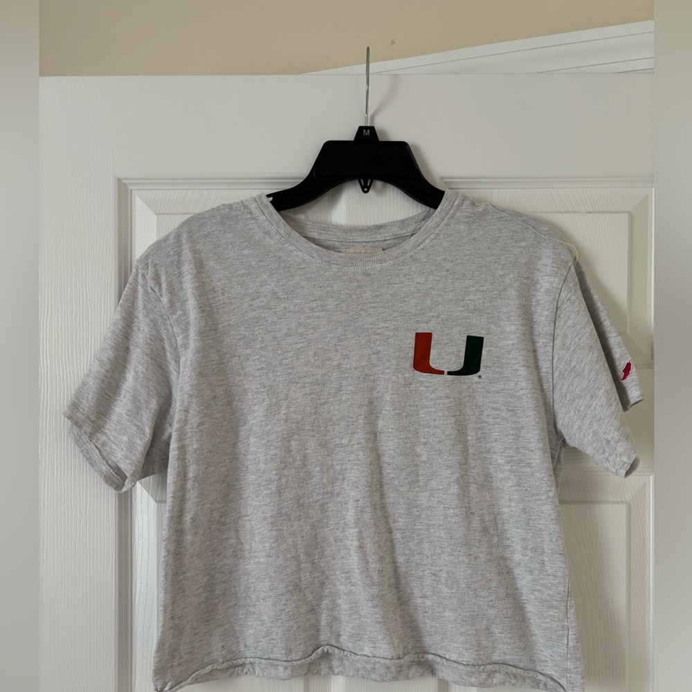 UMiami Gray Cropped T-Shirt